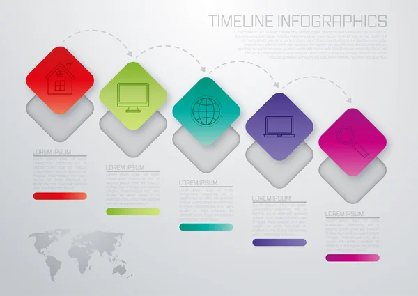 Vektor illustration infographic fem alternativ — Stock vektor