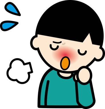 Hasta bir çocuk öksürüyor.