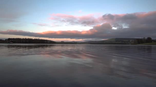 Calma Lago Blessington Ireland Atardecer Hora Oro Hora — Vídeo de stock