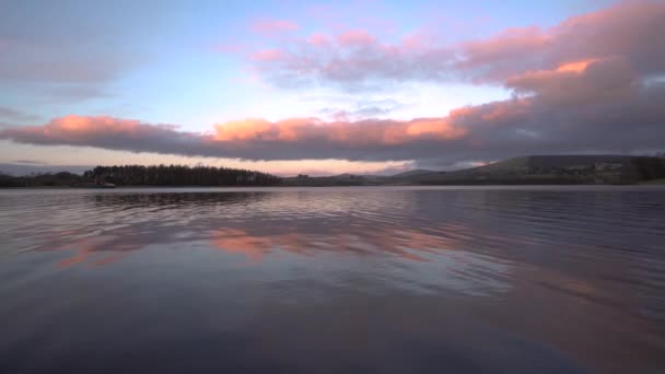 Calma Lago Blessington Ireland Atardecer Hora Oro Hora — Vídeo de stock
