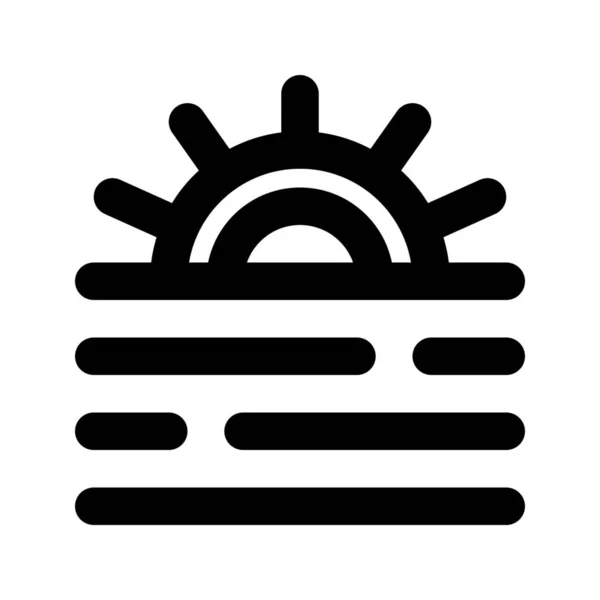 Icono Del Sol Las Turbinas Eólicas — Vector de stock