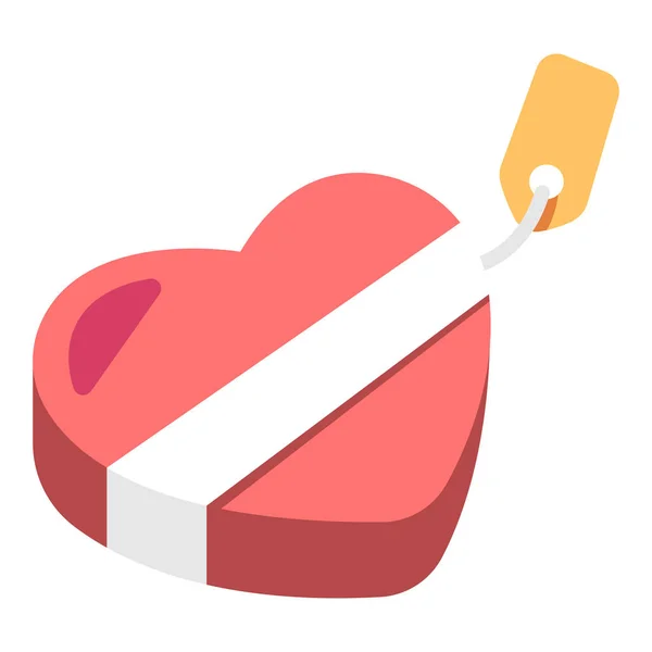 Dárek Den Svatého Valentýna Dovolená Dárek Krabice Happy Icon Love — Stockový vektor