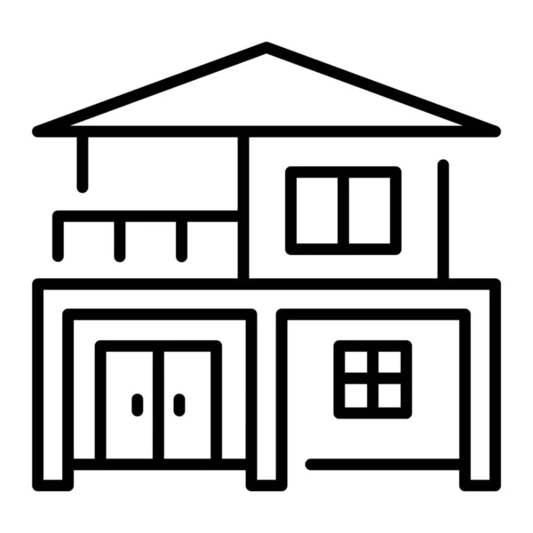 Building Architecture Home Residence Front House Icon City Outline — Stock Vector