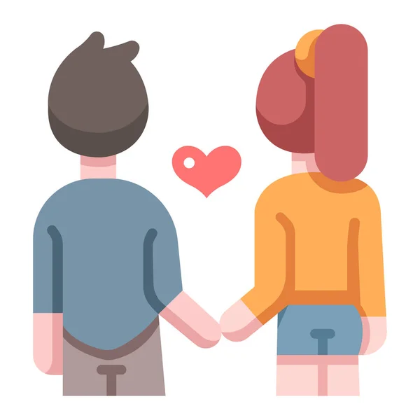 Romantic Together Love Relationship Man Hand Woman Icon Love Story — Stock Vector