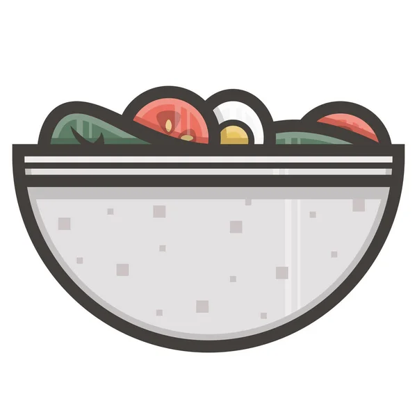 Salada Saudável Legumes Fitness Alimentos Ícone Saúde Cozinha Alimentos — Vetor de Stock