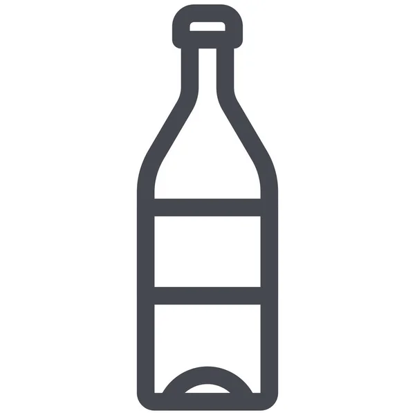 Şişe Şarap Özet Bardak Içecek Ikonu — Stok Vektör