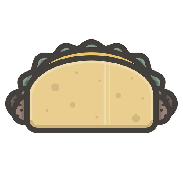 Burito Burrito Mexicano Taco Ícone Comida Cozinha Comida —  Vetores de Stock