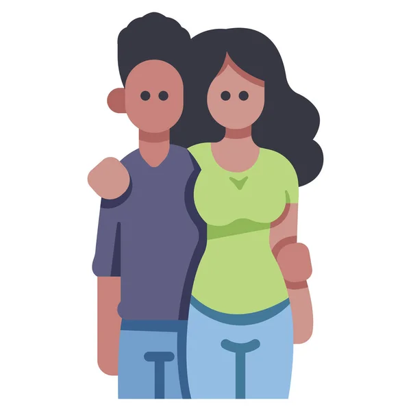Žena Společně Muž Vztah Pár Láska Happy Icon Family Life — Stockový vektor