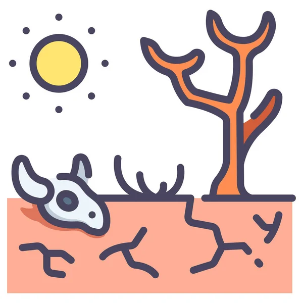 Nature Dry Earth Land Environment Arid Deasle Icon Weather Disaster — 스톡 벡터
