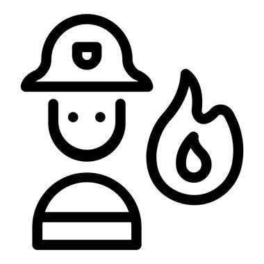 Firefighter, Protection, Emergency, Avatar, Fire, Safety, Rescue icon from Profession avatar Outline clipart