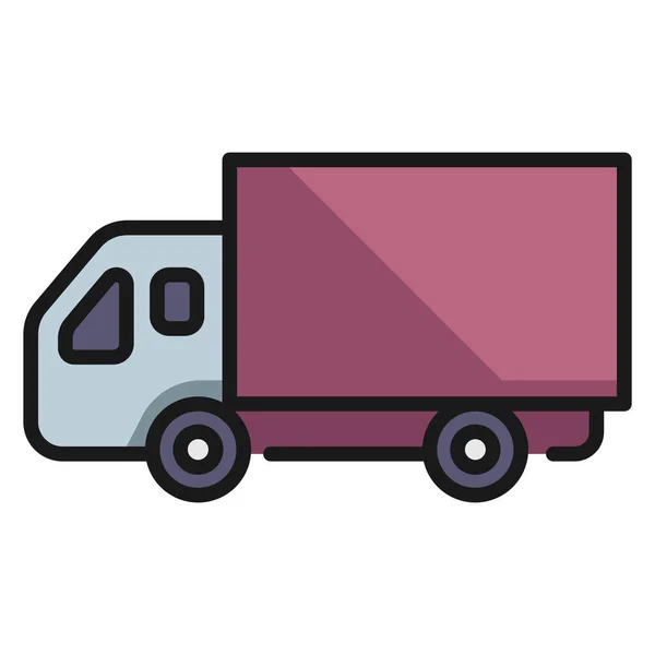 Drive Transport Truck Vehicle Car Icon City Plný Obrys — Stockový vektor