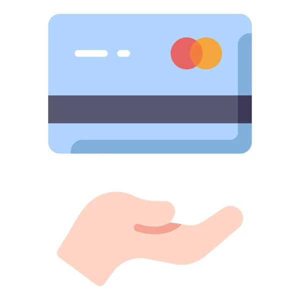 Platba Card Hand Buy Credit Pay Money Icon Commerce Online — Stockový vektor