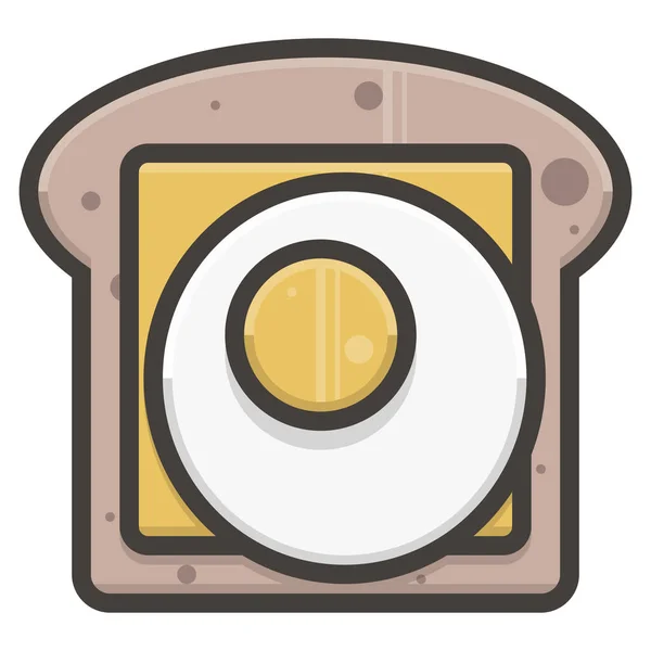 Rebanada Pan Sandwich Huevo Icono Comida Cocina Comida — Vector de stock