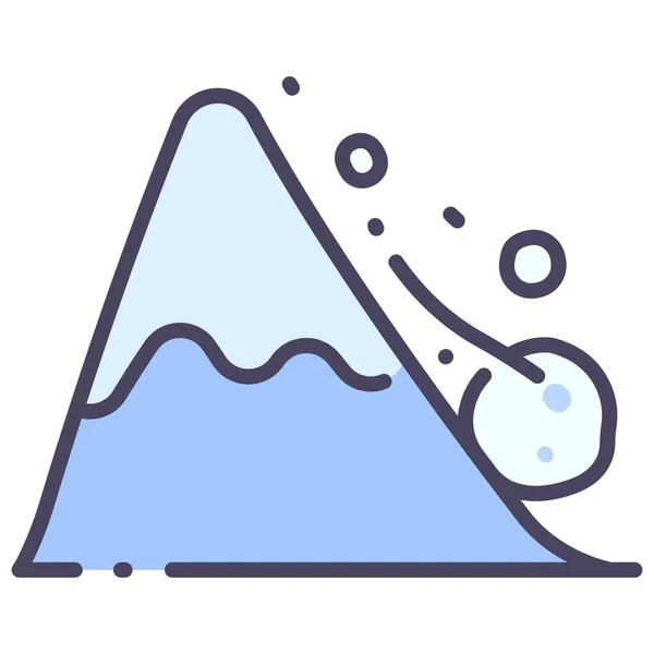 Winter Natur Schnee Berg Gefahrenball Landschaft Lawinensymbol Aus Wetter Und — Stockvektor