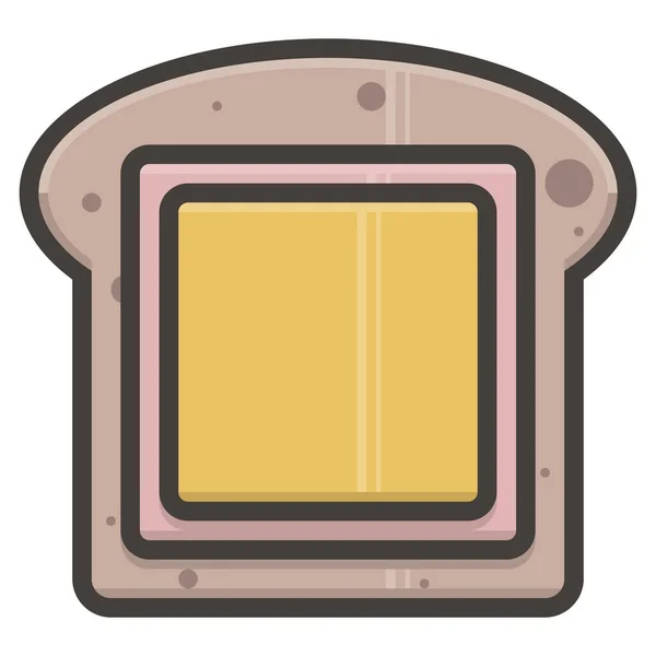 Trancher Pain Sandwich Icône Cuisine Nourriture — Image vectorielle