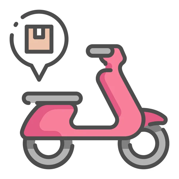 Business Service Scooter Levering Logistiek Voertuig Motorfiets Icoon Van Levering — Stockvector