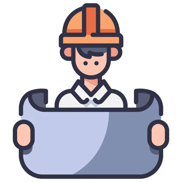 Industry Foreman Worker Architect Engineer Construction Helmet Icon Industry Filled — Wektor stockowy