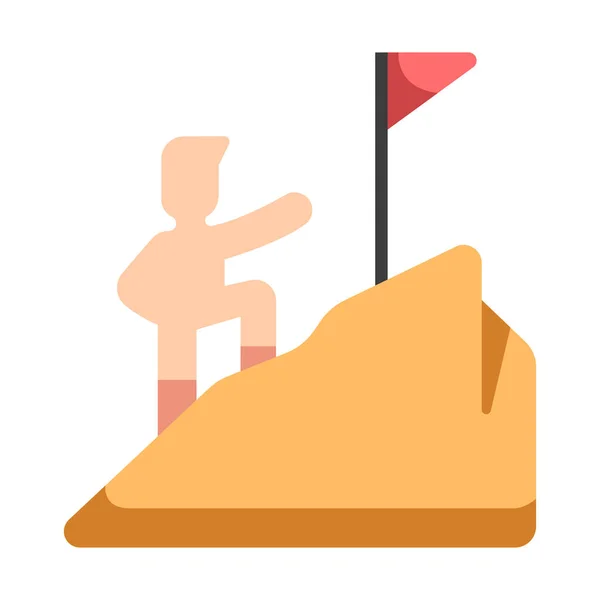 Finish Goal Success Climbing Leader Target Icon Business Finance Flat — Stockový vektor