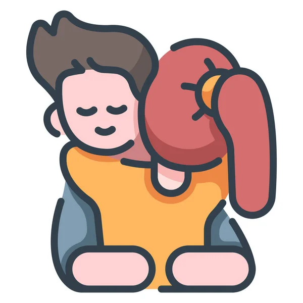 Together Hug Valentine Love Male Relationship Happy Icon Love Story — ストックベクタ