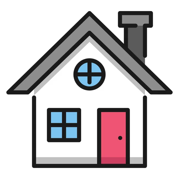 House Building Urban Front Home Icon City Filled Outline — Stock Vector