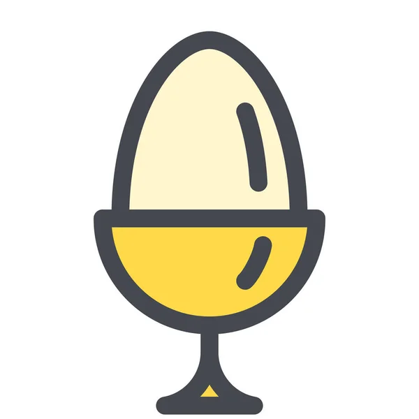 Boiled Egg Colored Food Meal Icon Food Beverages Colored — Vetor de Stock