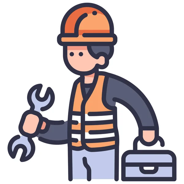 Industry Maintenance Worker Engineer Technician Service Repair Icon Industry Filled — Stok Vektör