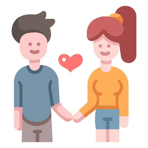 Couple Romantic Together Love Relationship Man Woman Icon Love Story — Stock Vector