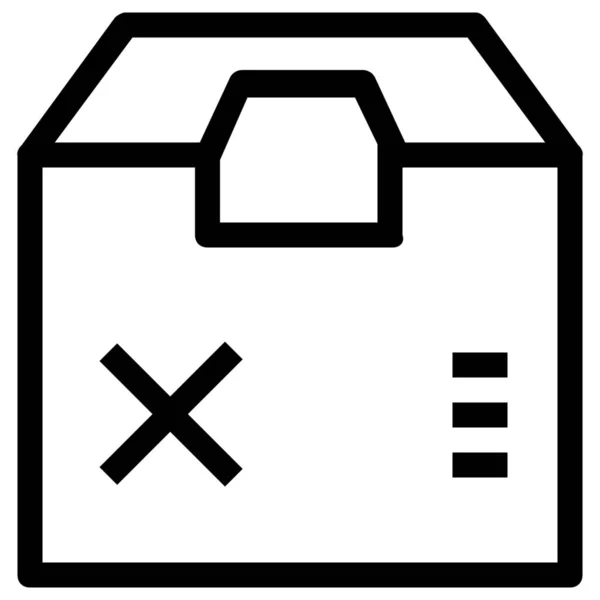 Cuadro Cancelar Icono Del Paquete Estilo Esquema — Archivo Imágenes Vectoriales