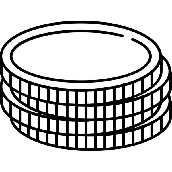 Moedas Financiar Ícone Dinheiro Estilo Esboço — Vetor de Stock