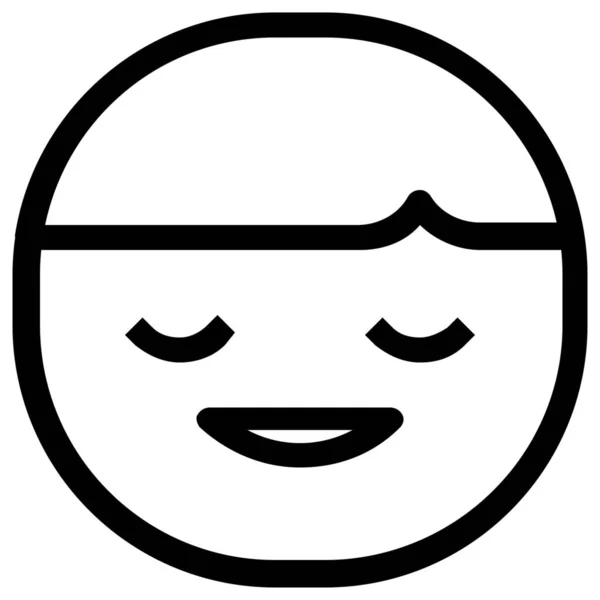 Boy Emoticon Happy Icon Outline Style — Stock Vector