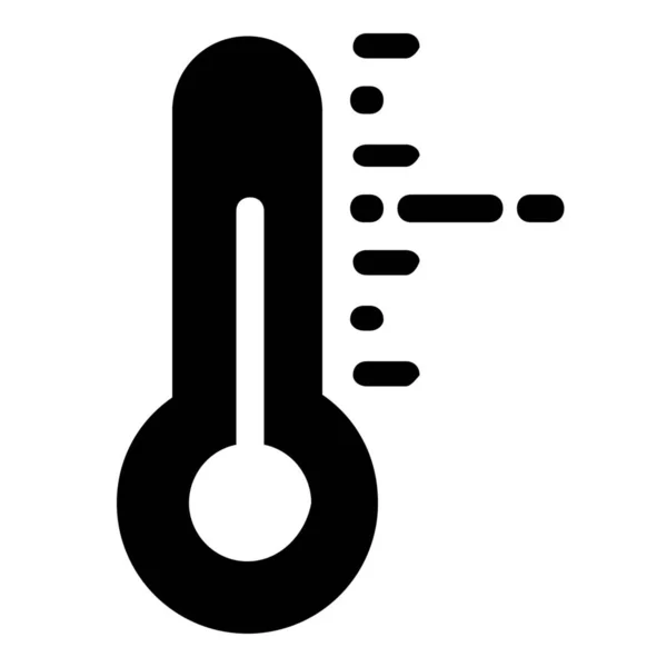 Temperatur Thermometer Wetter Ikone Soliden Stil — Stockvektor