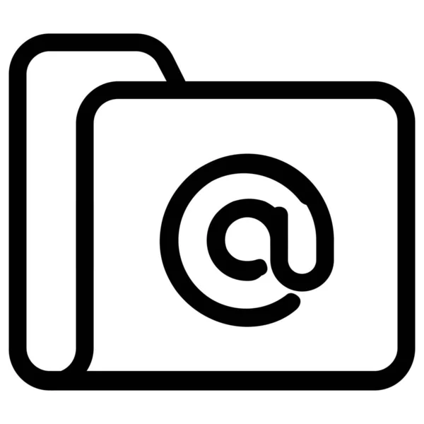 电子邮件文件文件夹图标在轮廓风格 — 图库矢量图片