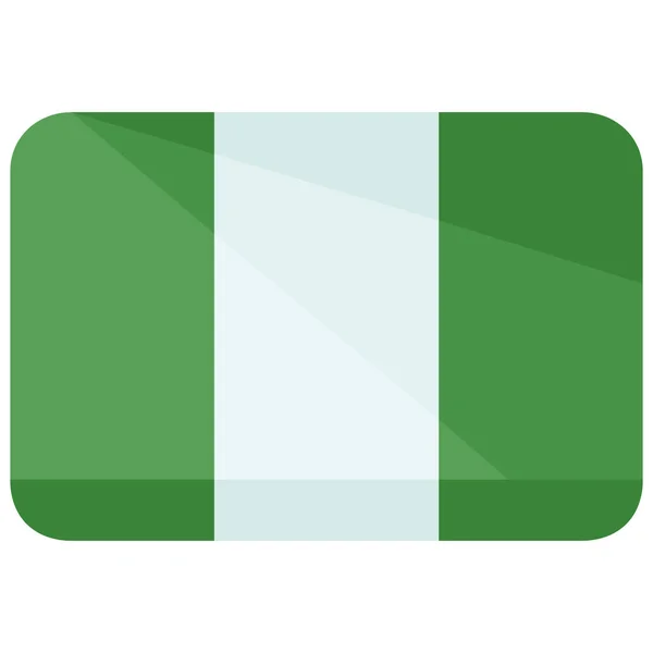 Nigeria Icono Bandera Del País Estilo Plano — Archivo Imágenes Vectoriales