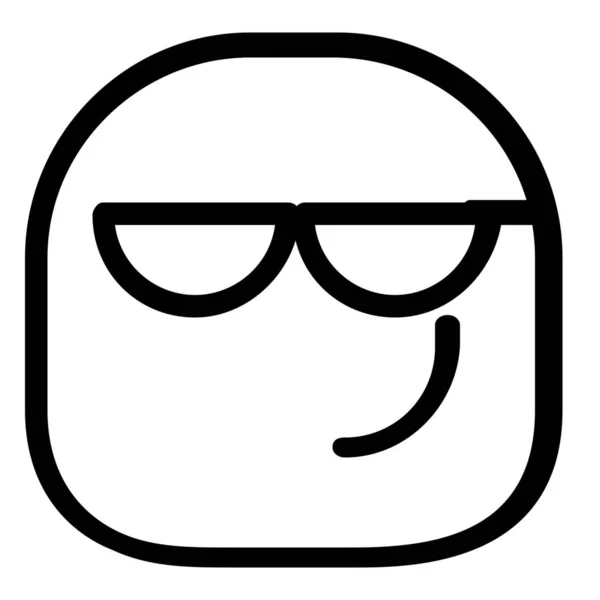 Cool Emotikona Emoji Stylu Osnovy — Stockový vektor