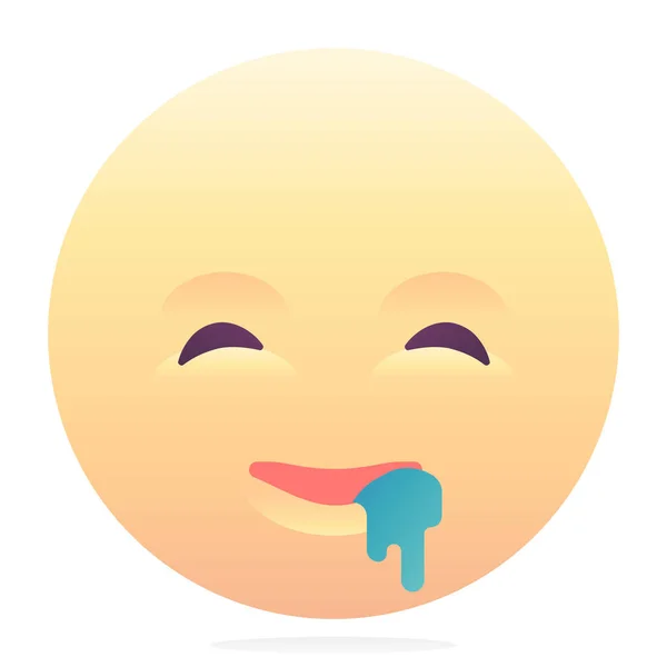Nyáladzó Emoji Emotikon Ikon Sima Stílusban — Stock Vector
