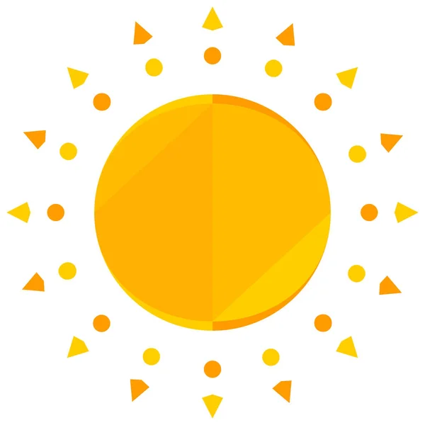 Calor Verano Sol Icono Estilo Plano — Vector de stock