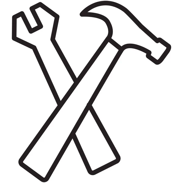 Hammer Seo Services Icon Στυλ Περίγραμμα — Διανυσματικό Αρχείο