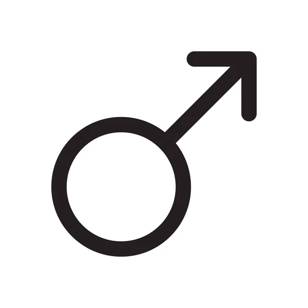 Genderová Mužská Ikona Stylu Osnovy — Stockový vektor