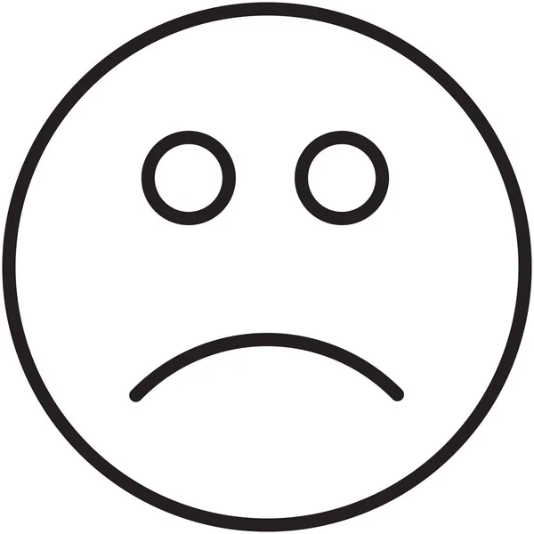 Απογοητευμένο Εικονίδιο Emoticon Λυπηρό Στυλ Περίγραμμα — Διανυσματικό Αρχείο