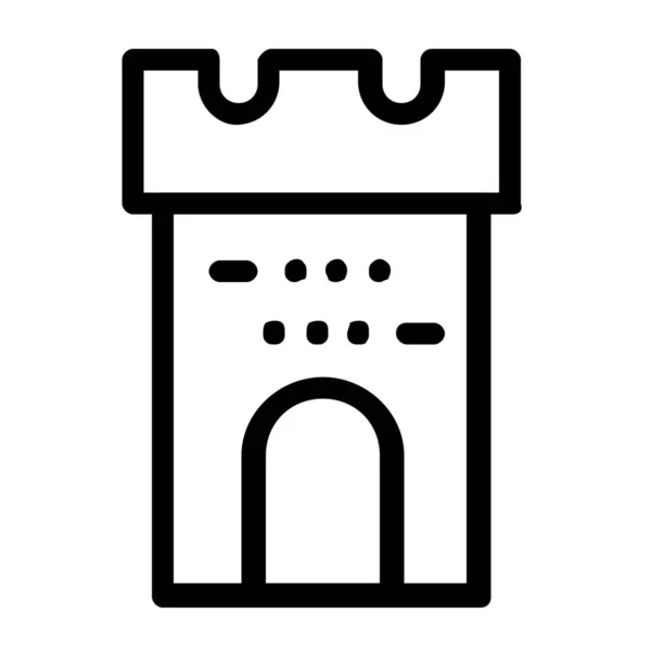 Building Castle Estate Icon Outline Style — Stock Vector