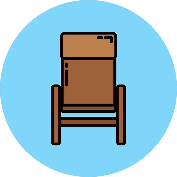 Icono Casa Muebles Tela Estilo Contorno Lleno — Vector de stock