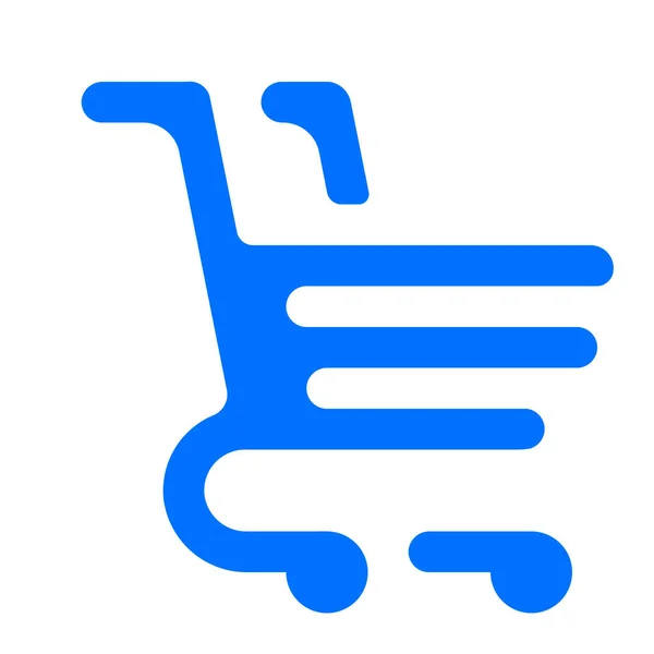 Carro Tienda Icono Compras Estilo Sólido — Vector de stock