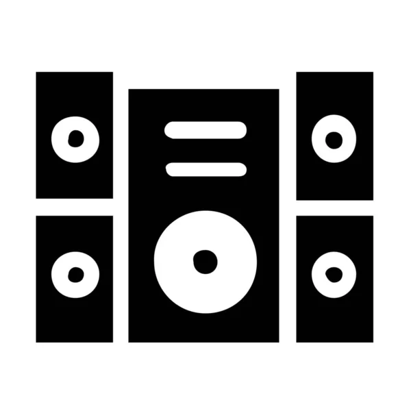 Soundsystem Lautsprecher Audio Symbol Solid Stil — Stockvektor