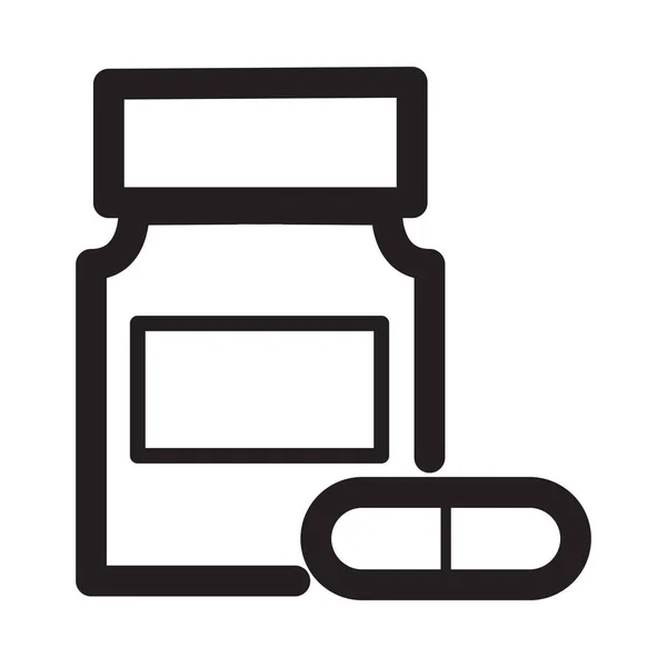 Ikona Zdrowia Butelki Medycznej Stylu Zarys — Wektor stockowy