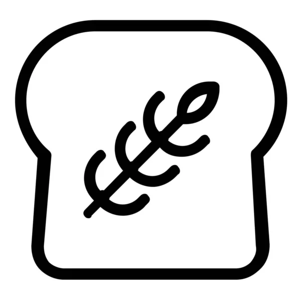 Icono Granos Comida Pan Estilo Esquema — Vector de stock