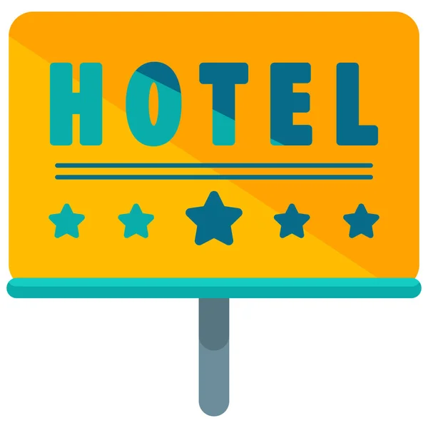 フラットスタイルのホテルサイン評価アイコン — ストックベクタ