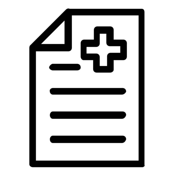 Documento Icono Médico Atención Médica Estilo Esquema — Vector de stock