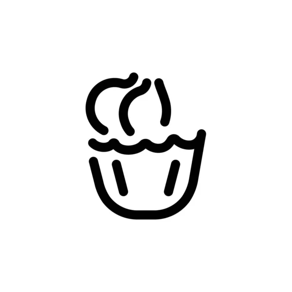 Торт Кекс Десертна Ікона Стилі Контур — стоковий вектор
