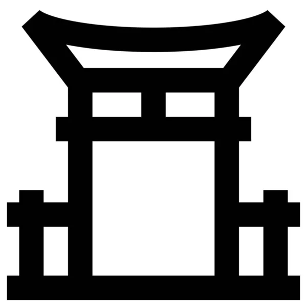 Asia Asian Gate Icon — 스톡 벡터