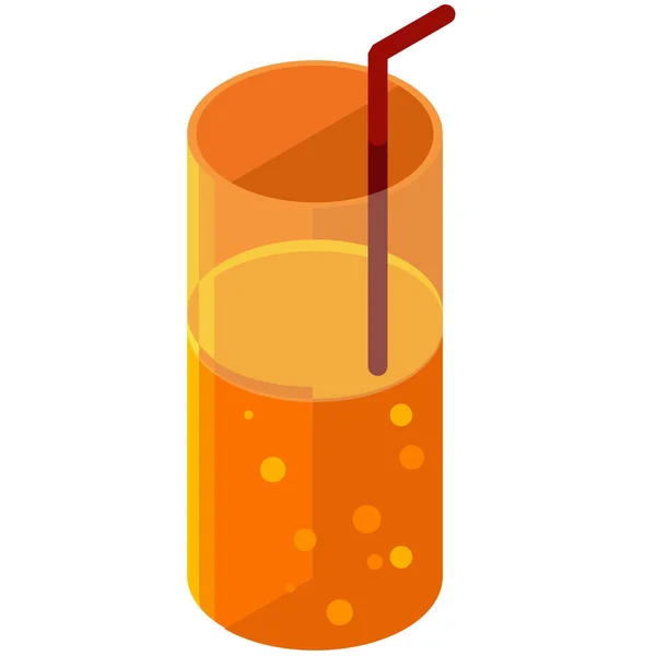 Beverage Drink Glass Icon Isometric Style — Stock Vector